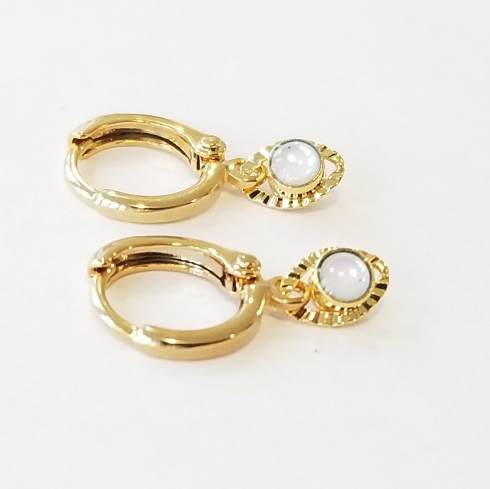 COPY - Small charm gold huggie hoop earrings